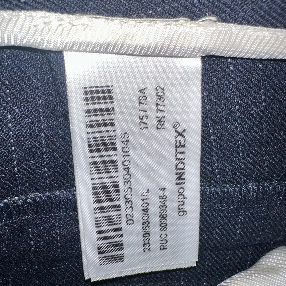 Zara - Navy Blue Pinstriped Pleated Straight Leg Pants - Picture 4 of 11